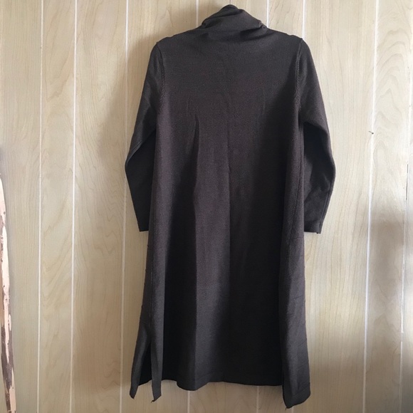 Mordenmiss XL Brown Turtleneck Sweater Textured Knit Dress Length - Picture 4 of 12